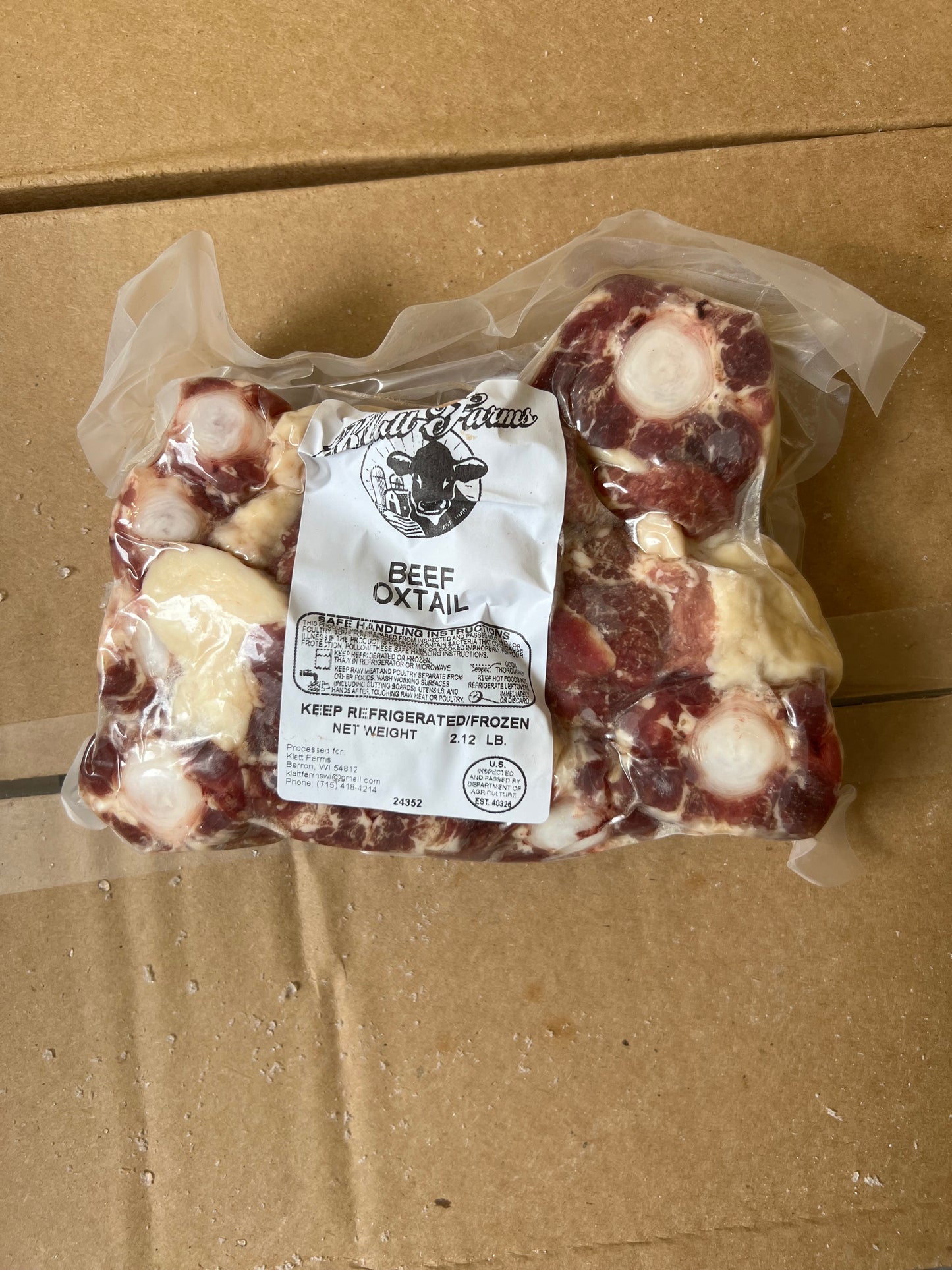 Beef Oxtail ($7.50/lb.)